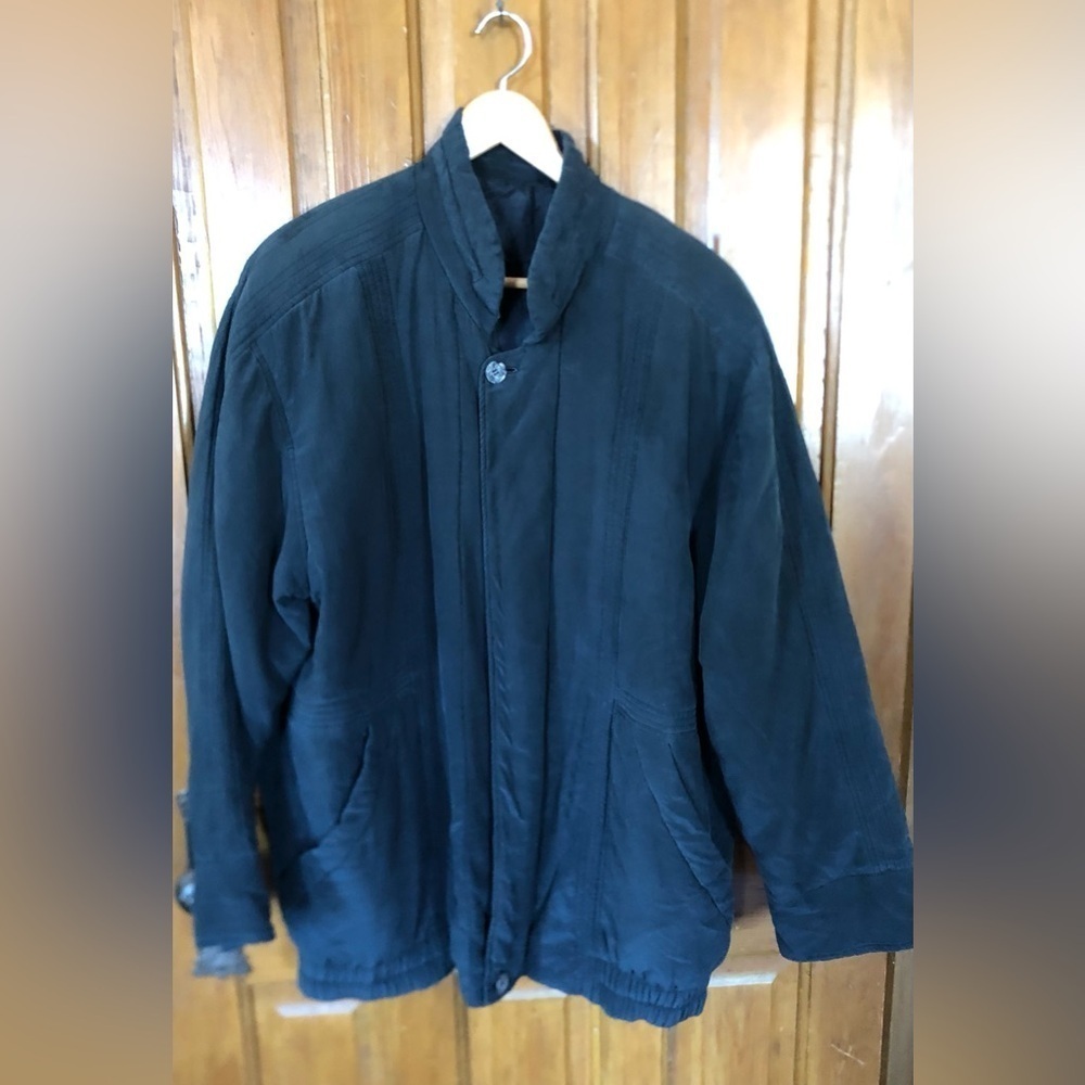 Vtg Oversized Silk Bomber Jacket